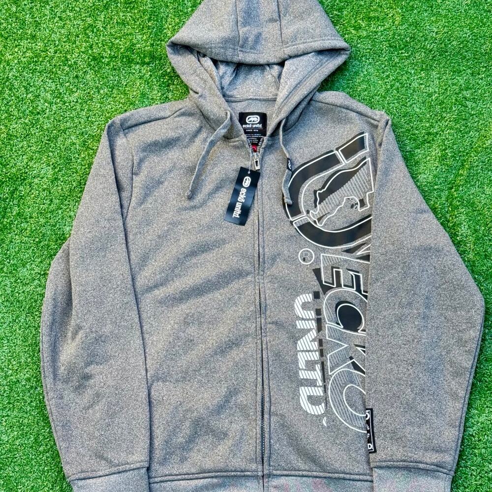 Eckō Unltd Marled Zip Up Gray Hoodie New With Tag